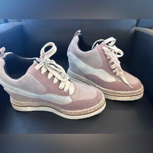 Women's Lace-Up Platform Sneakers - Pink